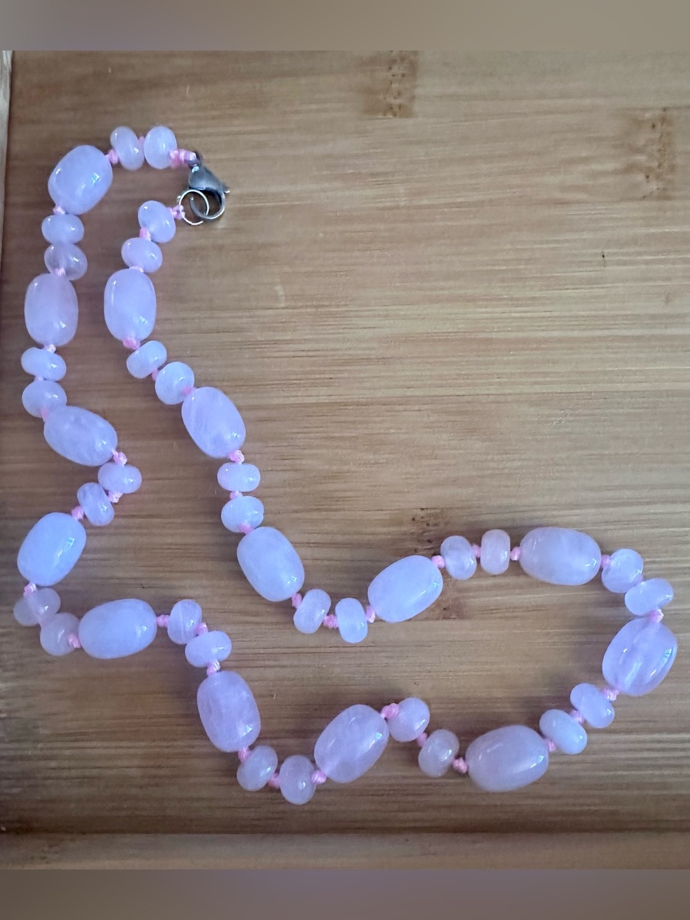 Handcrafted Rose Quartz Crystal Beaded Necklace